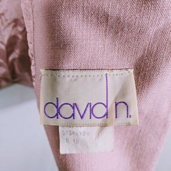 Vintage David N. Light Pink Classic Blazer Size 12 - Picture 4 of 4
